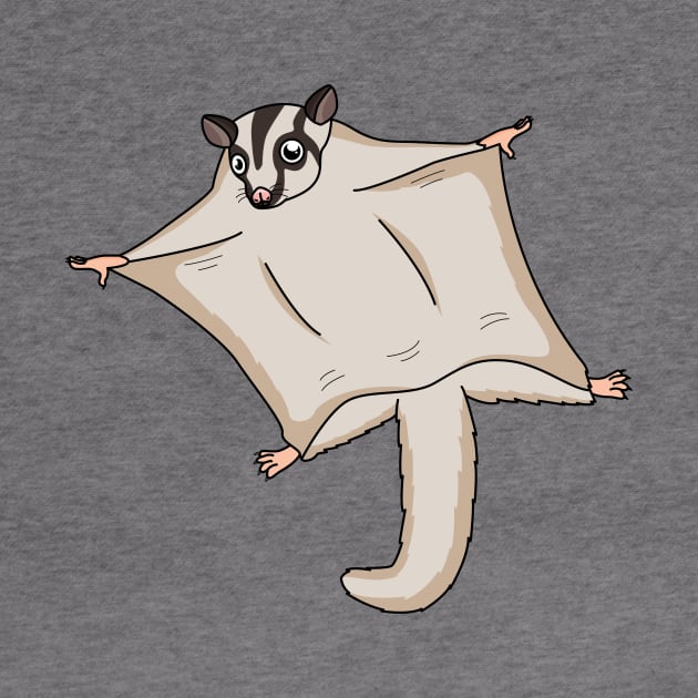 Cute flying sugar glider cartoon illustration by Cartoons of fun